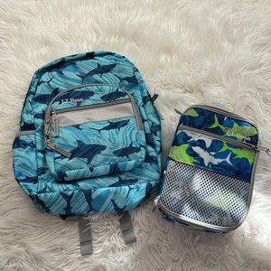 LL. Bean Shark Backpack & Lunch Box
